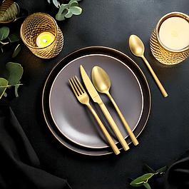 Coffret de 16 pièces de couverts - dorés - AMEFA