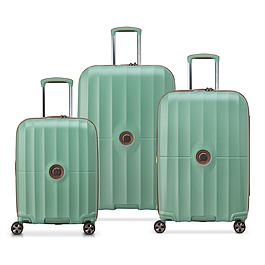 Trio de valises extensibles - L, M, S slim - vert sauge - DELSEY