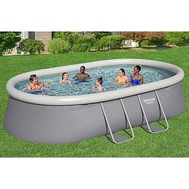 Ensemble Piscine hors sol autoportante - Ovale (avec filtre, échelle, bâche, cartouche) - BESTWAY