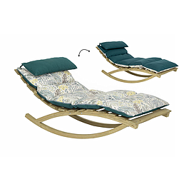 Chaise longue à bascule - Fleuris / Vert - AMAZONAS