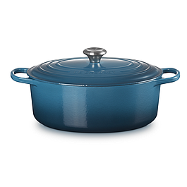 Cocotte ovale - fonte émaillée - bleu roi - 31 cm - LE CREUSET